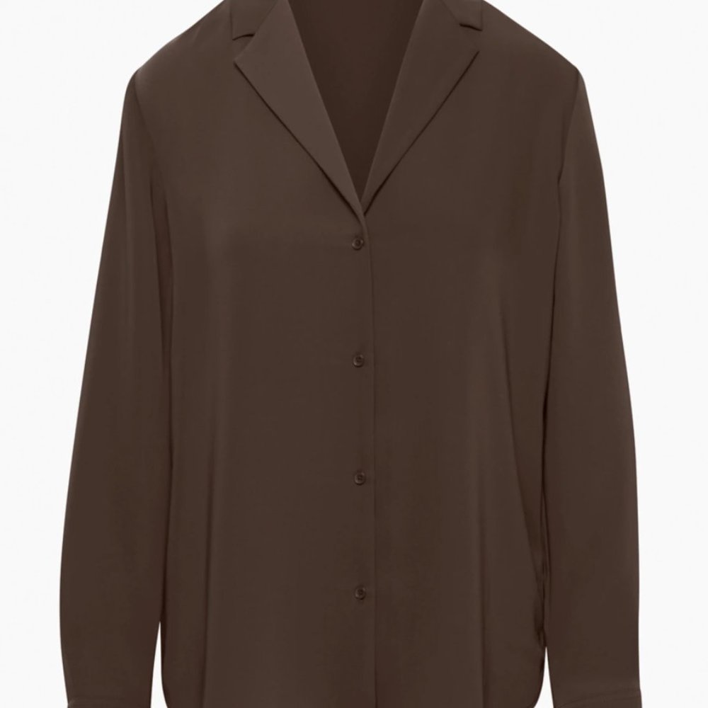 Aritzia Babaton Monocle Shirt, Rich Mocha Brown, S